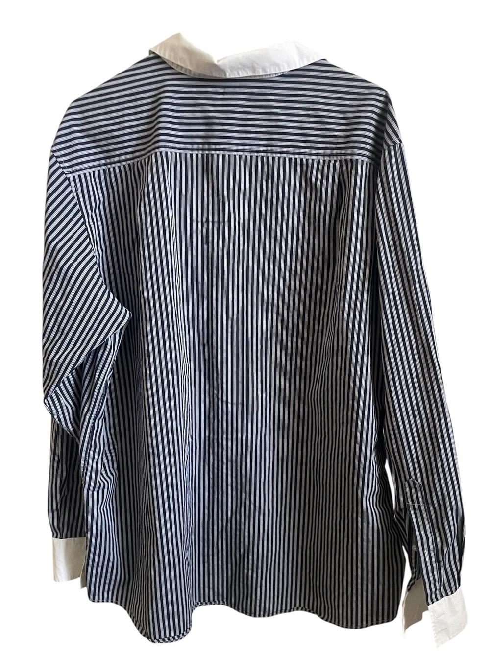Sean John Long Sleeve Button Up Navy & White Striped XXL 100% Cotton Y2K Skate - Picture 4 of 9